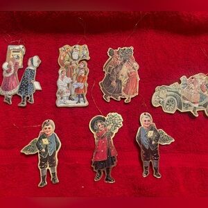 NWOT - Nostalgic Double Sided Foil Hard Thick Card Ornaments